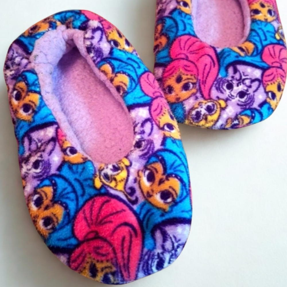 🌟 Nick Jr Shimmer & Shine Pink Blue Slippers Toddler Size 9/10 🌟